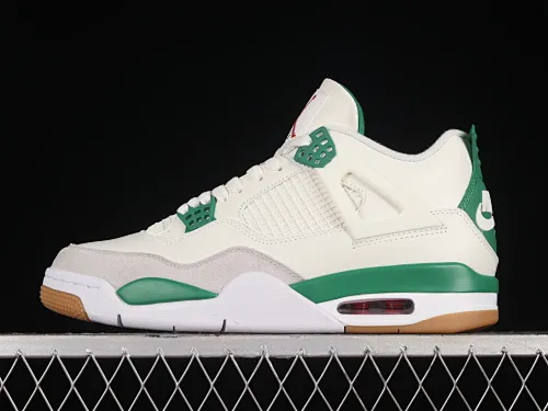All categories Air Jordan Jordan series basketball shoes Air Jordan 4 pure original version Nk SB x Air Jordan 4 "Pine Green" AJ4 Joe 4 joint white green DR5415-103